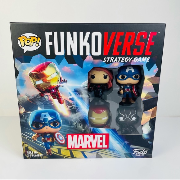 Funko Pop! Funkoverse Marvel #100 Strategy Game Iron Man Black Panther Avengers - Picture 1 of 6